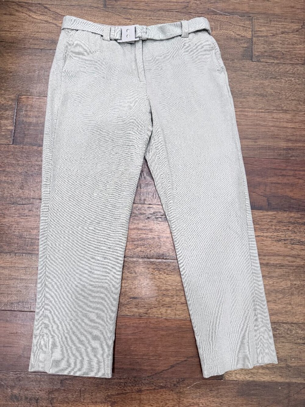Diane von Furstenberg DVF Cropped Straight Leg Cropped Pants Taupe Sz 6